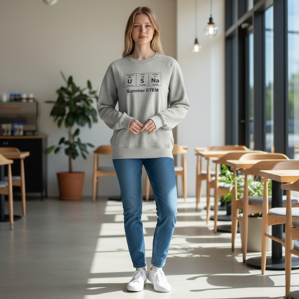 Badger Sport USNA Summer STEM Periodic Table Graphic Sweatshirt Gray Medium